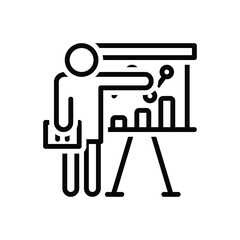 Black line icon for presentation