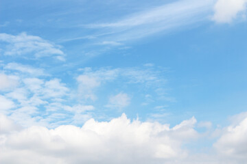 Blank sky surface with small clouds