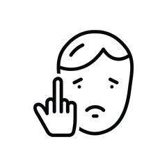 Black line icon for mood
