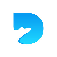D Letter Bear Logo Design Template Inspiration, Vector.