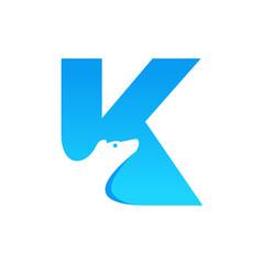 K Letter Bear Logo Design Template Inspiration, Vector.