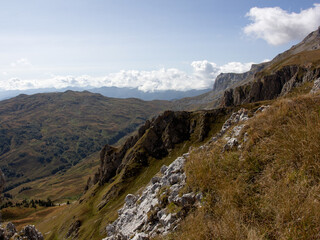 Panorama of mountains in autumn ,a place of rest and travel in the bosom of nature in the...