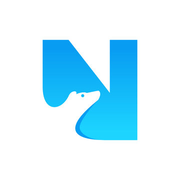 N Letter Bear Logo Design Template Inspiration, Vector.