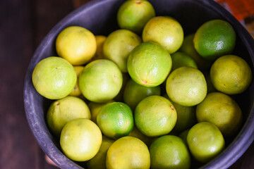 Fresh limes lemon harvest from the garden farm agricultural /