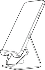 Professional Charging Dock for Phone Vector / Line Drawing. Icon, Logo, Design, Element