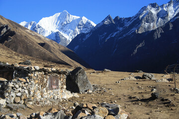 Langtang Valley with Pemthang Karpo Ri and Langshisa Ri, Nepal, Langtang Himal