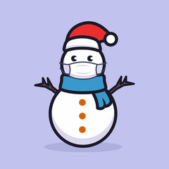 Christmas character with face mask