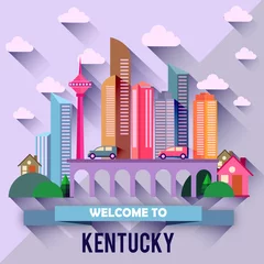 Fototapeten Lila Kentucky - Flat design city vector illustration  © Vectorideas