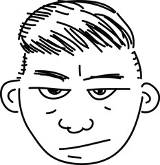 Vector icon of an angry face of a person