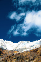 View of Langtang Himal Mountain range in the Langtang Valley
