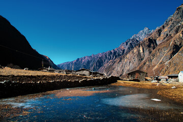 Beautiful view of Kyanjin Gompa village. 