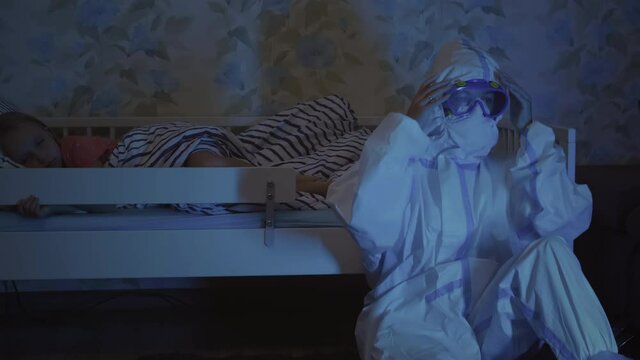 Exhausted female doctor after hard day