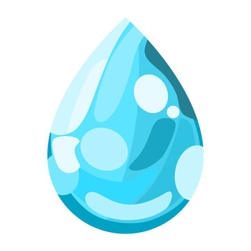 Blue Water Drop Icon Vector In Flat Design