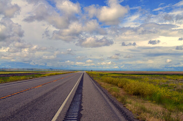 Montana - Drifting Clouds over Highway 3 north of Billings