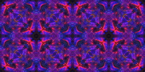 Seamless Watercolor Pattern on Old Crumpled Paper.