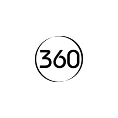 number eight ball 360 circle icon logo vector