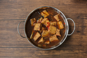 Semur Tahu is traditional food from Indonesia with ingradient tofu and soy sauce