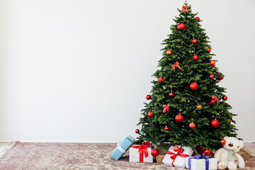 Christmas decor home Christmas tree with gifts for the new year