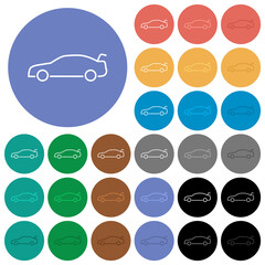 Car trunk open dashboard indicator round flat multi colored icons