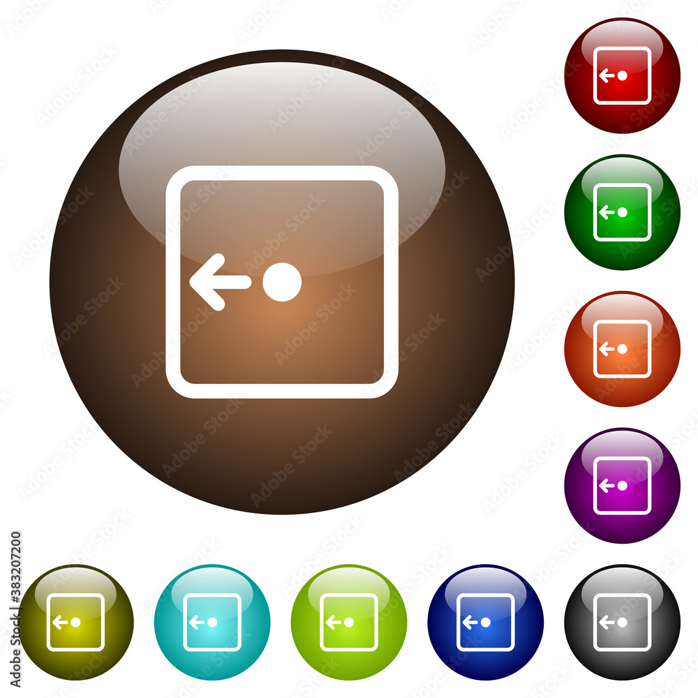 Aufkleber move object left color glass buttons