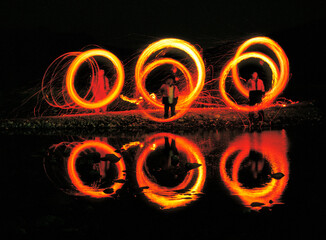 Korean traditional play, light trails