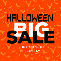 Halloween Sale special offer banner template with hand drawn lettering for holiday shopping. Limited time only. Vector illustration.
