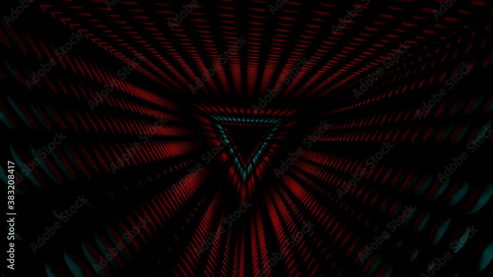 Poster 4k video of the abstract dark colorful tunnel in space with rotating effect. energy force fields tun