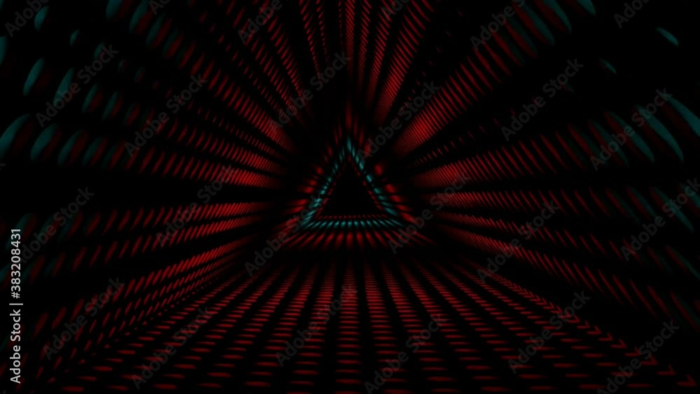 Poster 4k video of the abstract dark colorful tunnel in space. energy force fields tunnel in outer space.