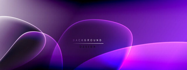 Vector abstract background - liquid bubble shapes on fluid gradient with shadows and light effects. Shiny design template for text