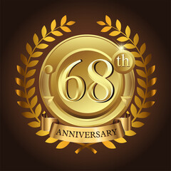 68th golden anniversary wreath ribbon logo