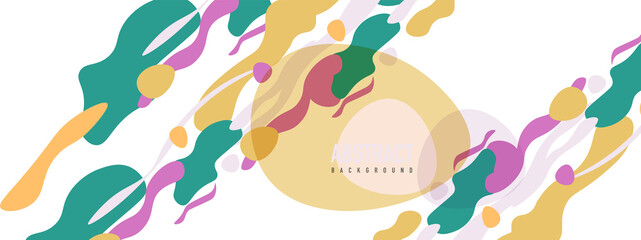 Trendy liquid style shapes abstract design, dynamic vector background for placards, brochures, posters, web landing pages, covers or banners