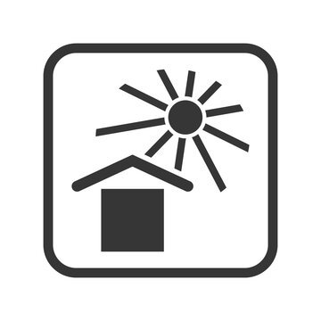 Keep away from the sun packaging and logistic vector isolated single icon. Packing marking sign and symbol
