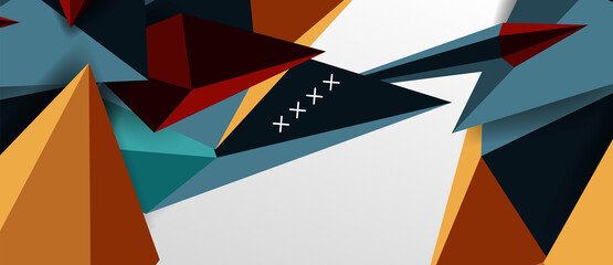 3d low poly abstract shape background vector illustration