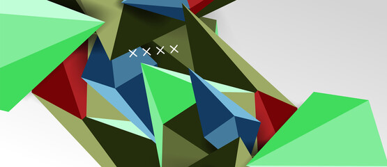 3d low poly abstract shape background vector illustration