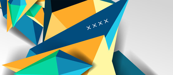 3d low poly abstract shape background vector illustration