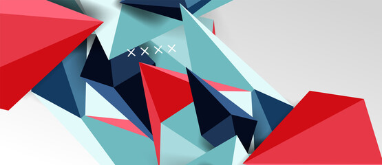 3d low poly abstract shape background vector illustration