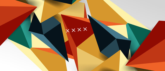 3d low poly abstract shape background vector illustration