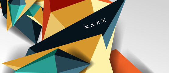 3d low poly abstract shape background vector illustration