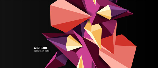 3d low poly abstract shape background vector illustration