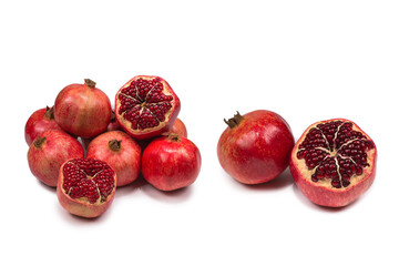 Sweet pomegranate isolated on white background.