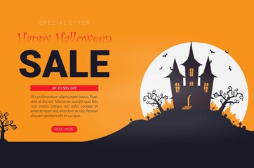 Halloween background flat design vector
