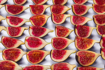 Tasty figs background. Top view.