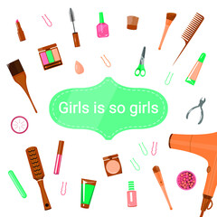 Women's cosmetics and other accessories for beauty