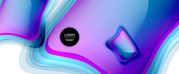 Circles and bubbles abstract background. Fluid liquid round shapes for web banner, app or poster