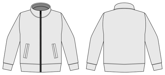 Casual jersey shirt (sports training wear ) vector illustration / white