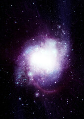 Stars, dust and gas nebula in a far galaxy