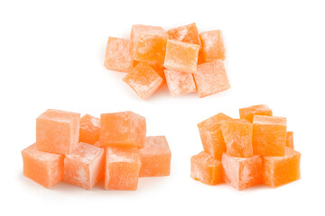 Sweet turkish delight isolated on white background.