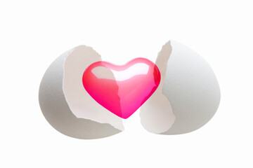 卵の殻とハート