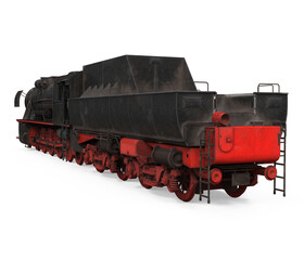 Fototapeta premium Old Steam Locomotive Isolated