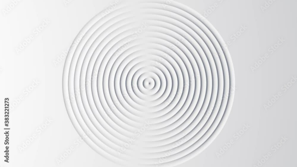 Poster abstract template with animation of white circular waves